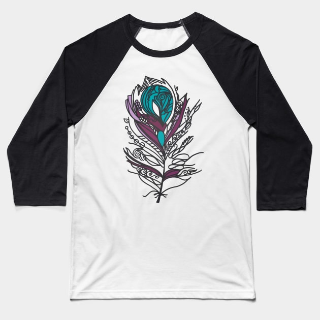 Feather Baseball T-Shirt by wildmagnolia